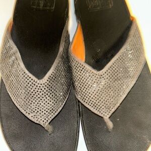 Fitflop Black and Silver Embellished Sandals